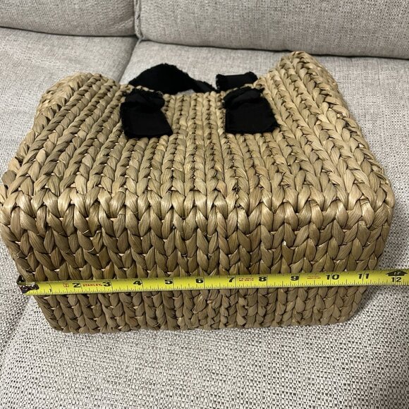 Pamela Munson Petite Isla Bahia Cornhusk Tote Bag with Black Straps - Picture 11 of 11